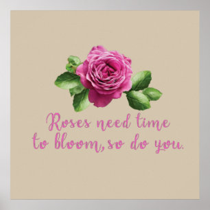 Poster Citations amusantes sur les roses et l'amour