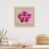 Poster Citations amusantes sur les roses et l'amour (Cuisine)