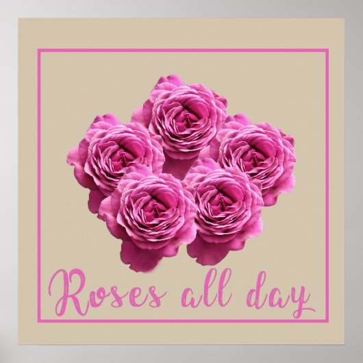 Poster Citations amusantes sur les roses et l'amour (Devant)