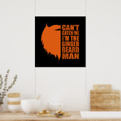 Poster citations amusantes sur l'homme à barbe rousse (Cuisine)