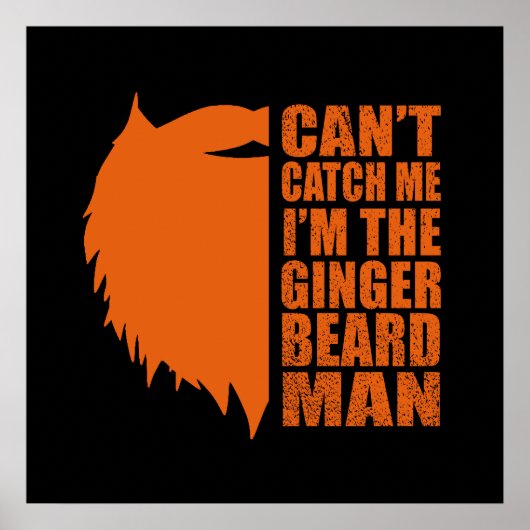 Poster citations amusantes sur l'homme à barbe rousse (Devant)