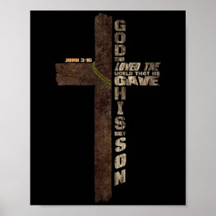 Poster Citations chrétiennes Cross Bible Verse John 3.16