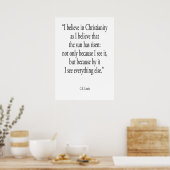 Poster Citations chrétiennes Je crois au christianisme CS (Cuisine)