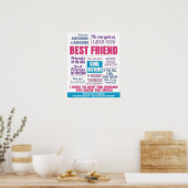 Poster Citations de Best Friends Bestie en rose (Cuisine)
