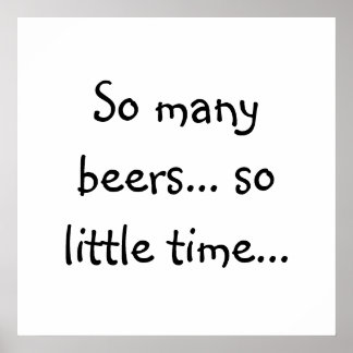 Poster Citations de bière amusantes - Tant de bières, si