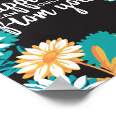 Poster Citations de bonheur avec Motif Fleur de marguerit (Coin)