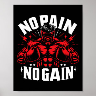 Poster Citations De Boxer Pas De Douleur Pas De Gain Sign
