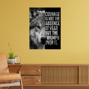 Poster « Citations de courage - Conception de loup - Moti