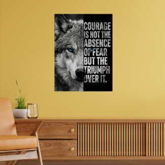 Poster « Citations de courage - Conception de loup - Moti