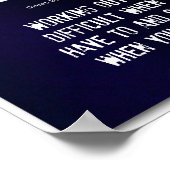 Poster Citations de fitness blanc et bleu avec attitude! (Coin)