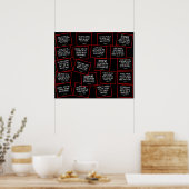 Poster Citations de football Collage en rouge, noir et bl (Cuisine)