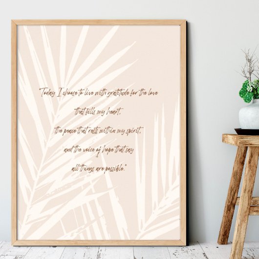 Poster Citations de gratitude Boho minimaliste