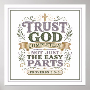 Poster Citations de la Bible chrétienne : Faire Confiance