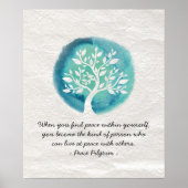 Poster Citations de méditation YOGA Elégant Aquarelle Arb (Devant)