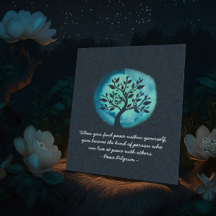 Poster Citations de méditation YOGA Elégant Aquarelle Arb