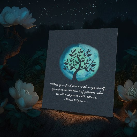 Poster Citations de méditation YOGA Elégant Aquarelle Arb