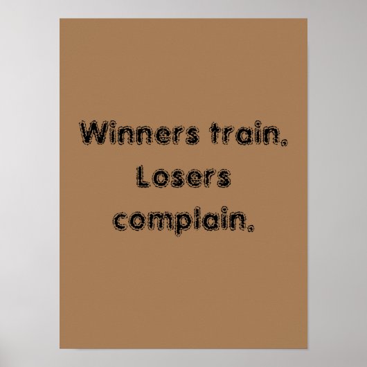 Poster Citations de motivation de GYM et marron clair (Devant)