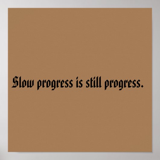 Poster Citations de motivation de GYM et marron clair (Devant)