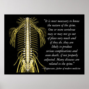 Poster Citations de santé chiropratique Hippocrate