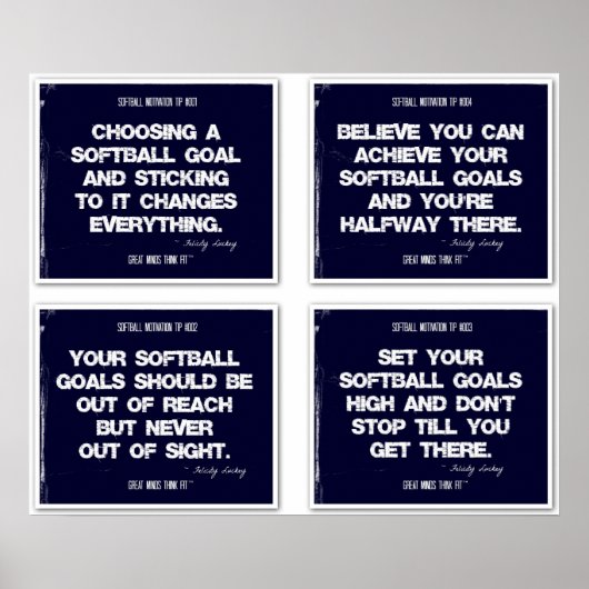 Poster Citations de softball Blue Collage 1-4 (Devant)
