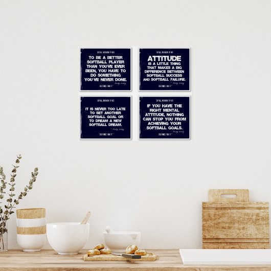 Poster Citations de softball Blue Collage 9-12 (Cuisine)