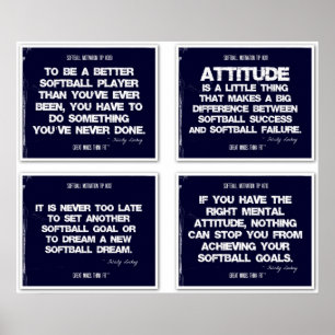 Poster Citations de softball Blue Collage 9-12