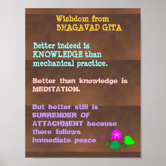 Poster Citations de WISDOM de Bhagavad Gita (Devant)
