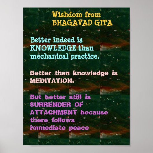 Poster Citations de WISDOM de Bhagavad Gita (Devant)