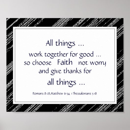 Poster Citations d'encouragement de la Bible Gris Noir (Devant)