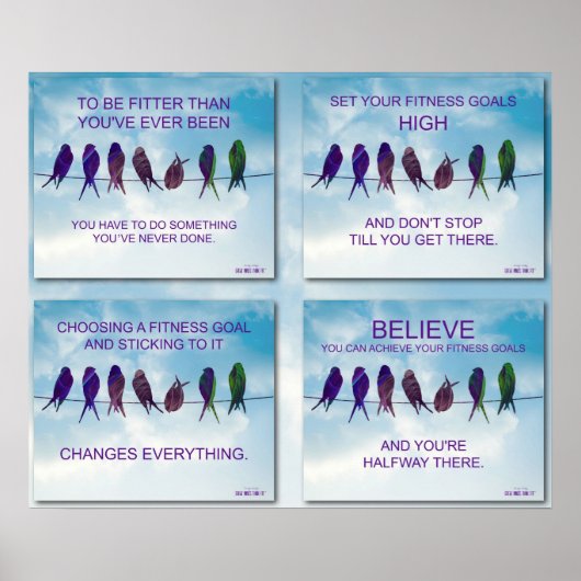 Poster Citations d'exercice avec oiseaux et collage du ci (Devant)