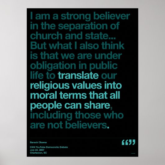 Poster Citations d'Obama (Devant)