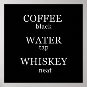 Poster Citations drôles de whisky humour whiskey dictons