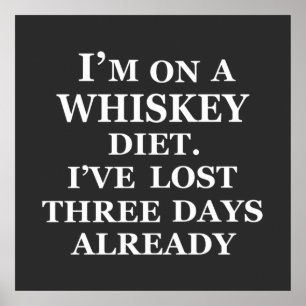 Poster Citations drôles de whisky humour whiskey dictons