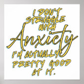 Poster Citations drôles pour l'anxiété (Devant)