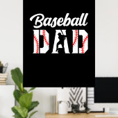 Poster Citations grand-père | Papa du baseball (Bureau à domicile)
