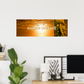 Poster citations motivantes et inspirantes explorez-vous (Bureau à domicile)