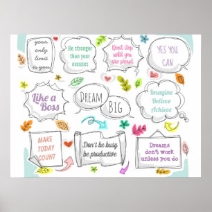 Poster Citations Motivationnelles Colorées Discours Bulle