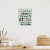 Poster Citations Motivationnelles de la Sagesse de Llama  (Cuisine)