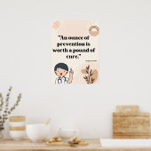 Poster Citations pour le bureau du médecin, la clinique h (Cuisine)