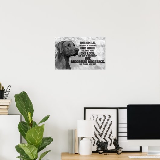 Poster Citations Rhodesian Ridgeback (Bureau à domicile)
