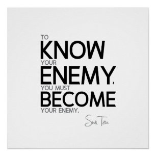 Poster CITATIONS : Sun Tzu : Connaissez votre ennemi
