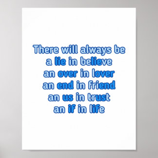 Poster Citations sur l'amour, la vie et l'amitié.