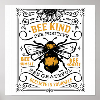 Poster Citer Abee gentil abeille positive abeille reconna