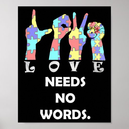 Poster Citer Asl Love Besoin De Mots (Devant)