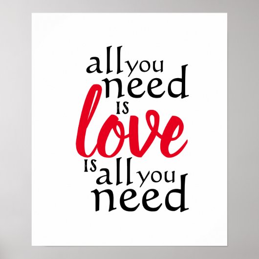 Poster Citer Tout ce dont vous avez besoin, c'est l'amour (Devant)