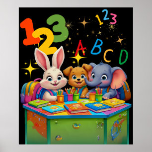 Poster Cités de jardin d'enfants - ABC Animal Friends