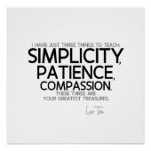 Poster CITES : Lao Tzu : Simplicité, Patience, Compassion (Devant)