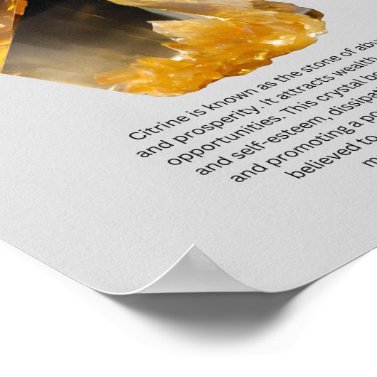 Poster Citrine Crystal Signification (Coin)