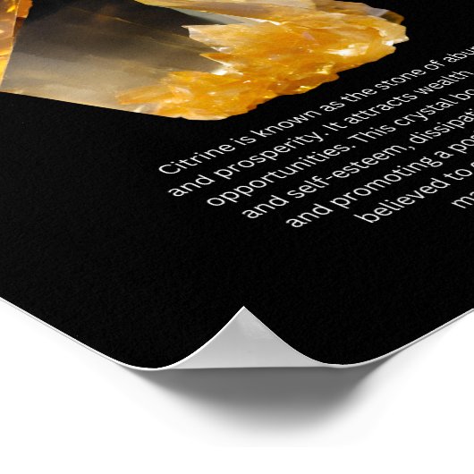 Poster Citrine Crystal Stone Signification (Coin)