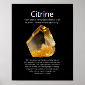 Poster Citrine Crystal Stone Signification (Devant)